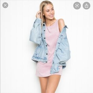 Brandy Melville pink jenna corduroy dress
